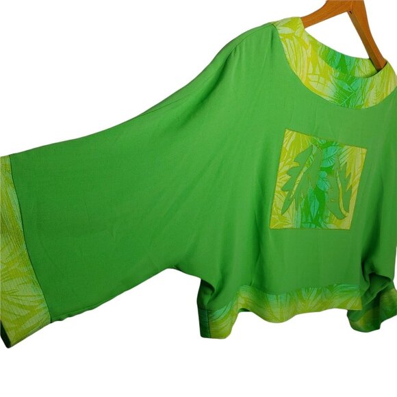 Helena Designer Sportswear Women's M Wearable Art Shirt Green Leaves Nature Boho - Picture 6 of 10